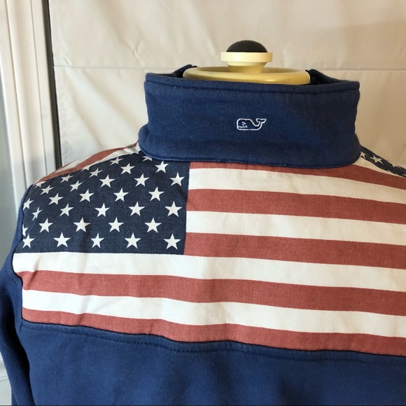 Vineyard Vines American Flag Shepshirt Quarter Zip - Picture 5 of 8